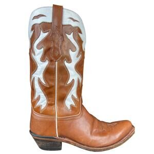 Old West Women’s Brown Leather Western Cowgirl Boots Size US 7.5